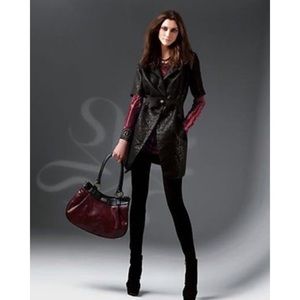NWT VERA WANG SIMPLY VERA BLACK METALLIC COAT/TOP